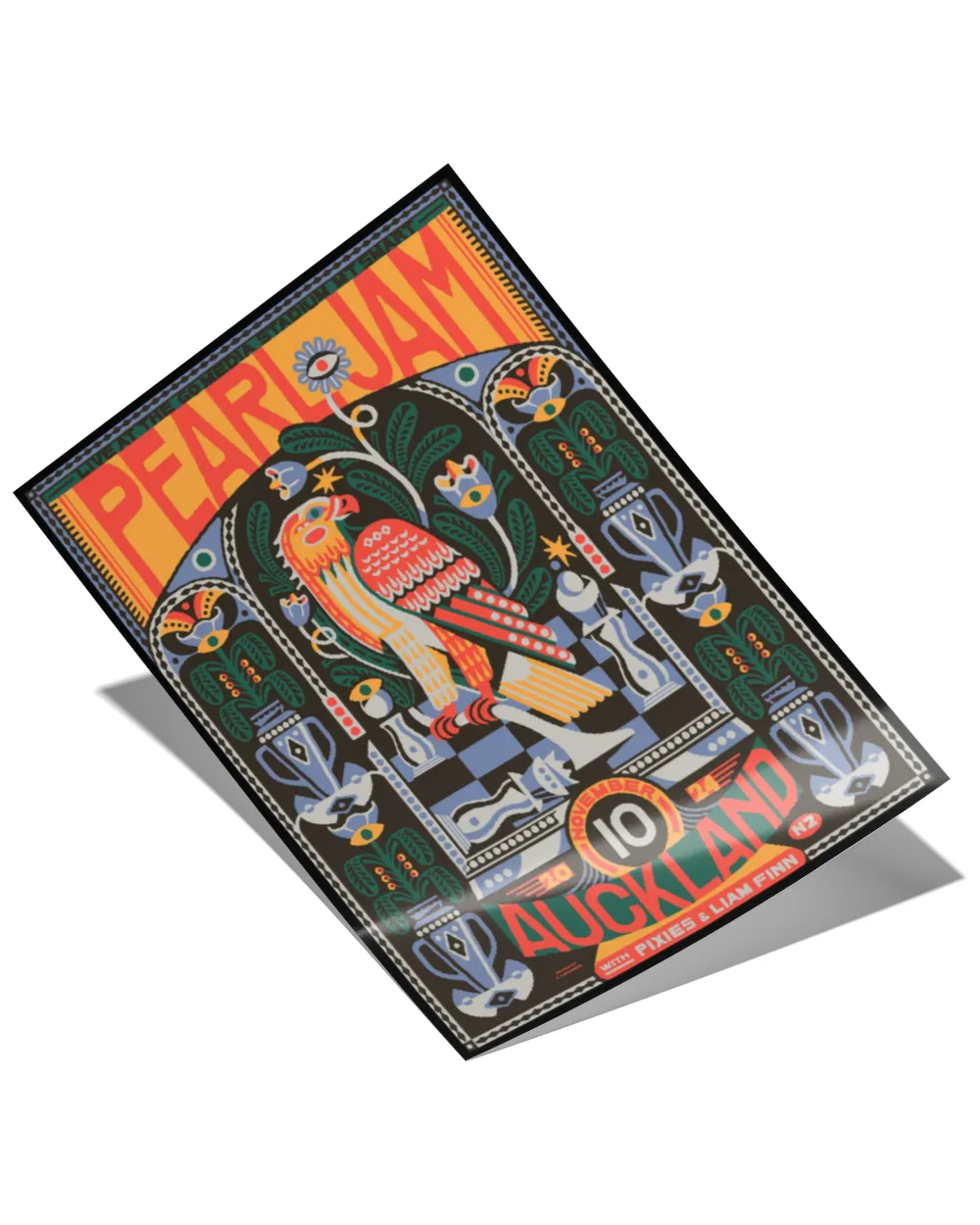 Pearl Jam November 10, 2024 Auckland New Zealand Event Poster Satin Portrait Poster (16x24in) white 16x24in