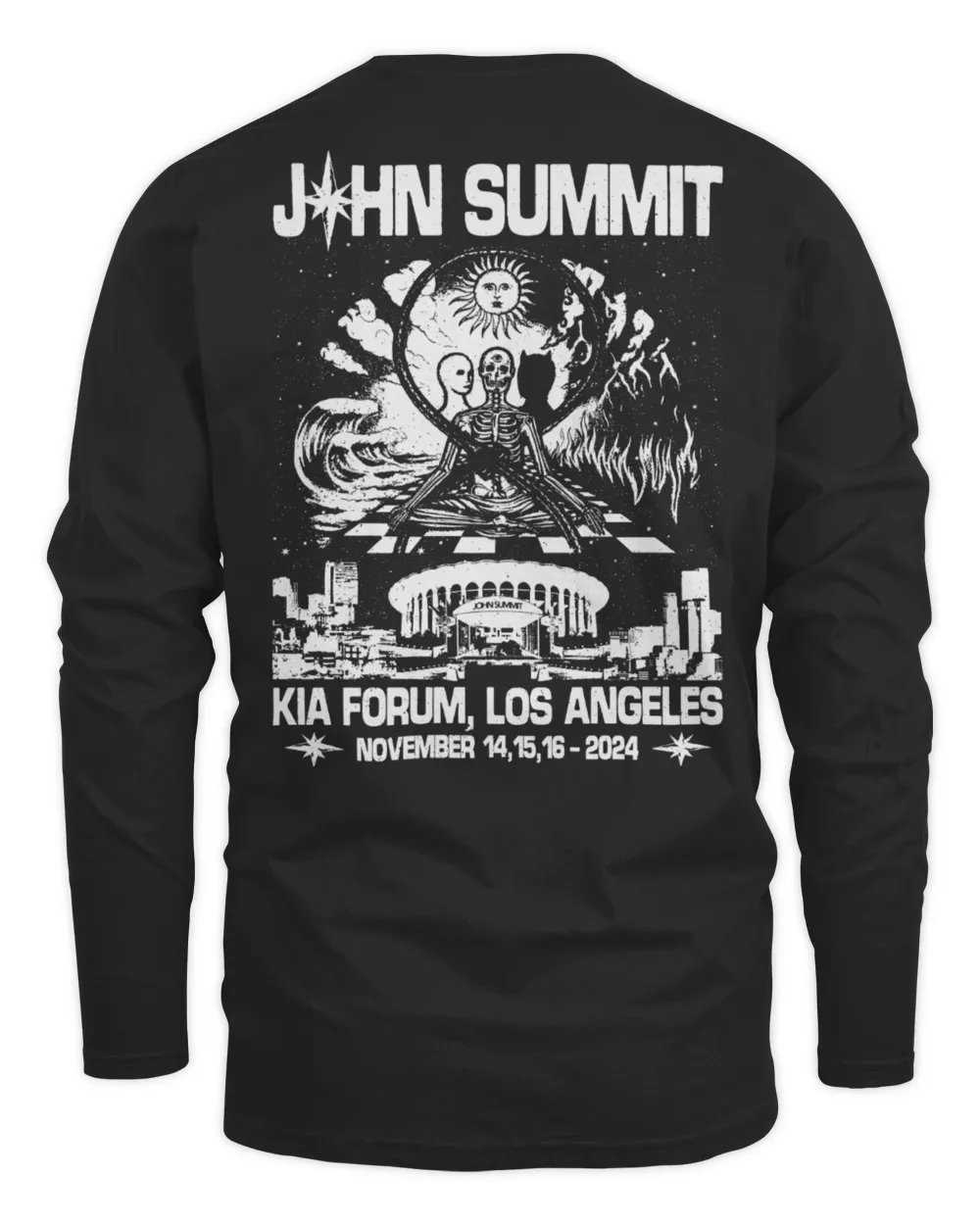 John Summit Nov 14-15-16, 2024 KIA Forum Los Angeles CA New T-Shirt Men's Long Sleeved T-Shirt black s