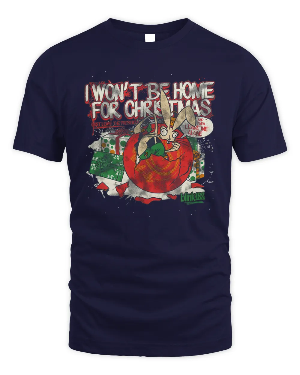 Blink-182 I Won't Be Home For Christmas New Shirt Unisex Standard T-Shirt navy s