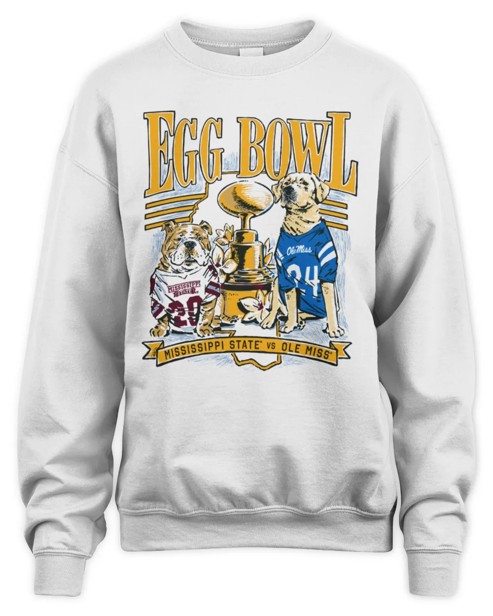 Ole Miss vs Mississippi State Game Day 2024 Egg Bowl Crewneck Sweatshirt Unisex Sweatshirt white s