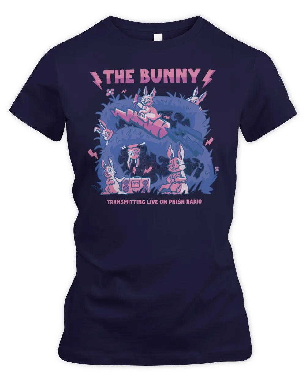 Phish The Bunny Radio Shirts Limited Women's Premium Slim Fit Tee navy s