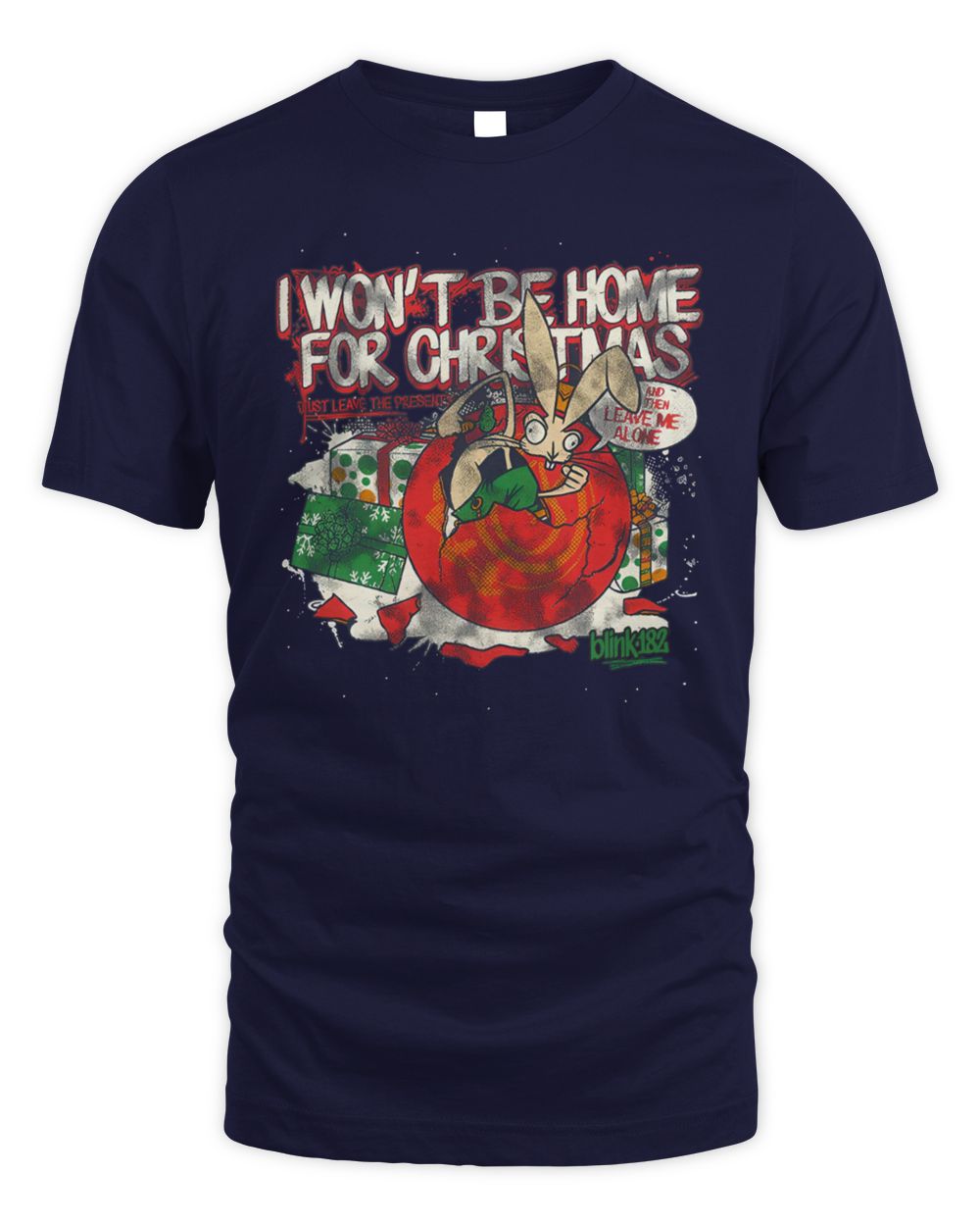Blink-182 I Won't Be Home For Christmas New Shirt Unisex Standard T-Shirt navy s