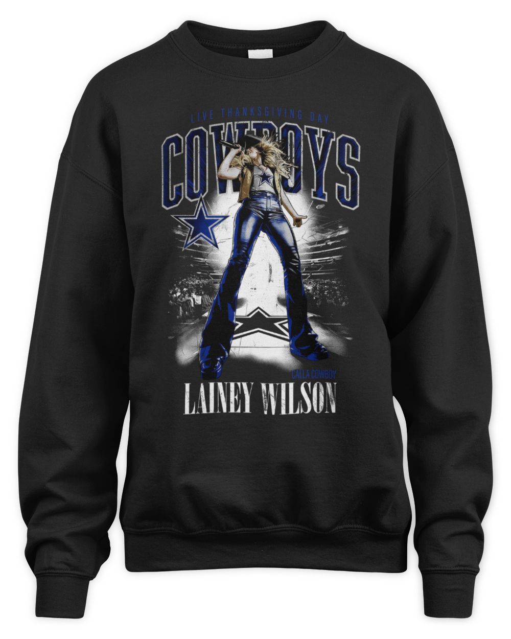 Lainey Wilson Dallas Cowboys Thanksgiving Halftime Call A Cowboy New T-Shirts Unisex Sweatshirt black s